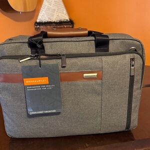 Briggs & Riley Charcoal and Tan Briefcase
